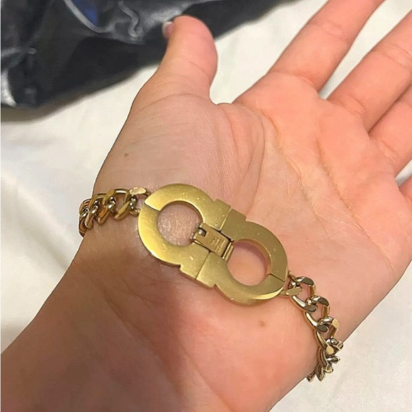 Omega Gold Cuban Stainless Steel Chain Link Bracelet - Picture 8 of 10